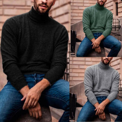 

Mens Fashion Casual Turtle Neck Pullover Slim Fit Long Sleeve Tops T-shirt -3XL