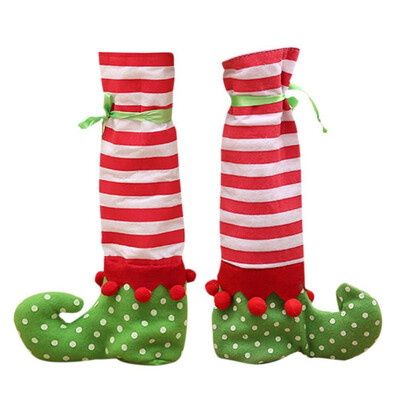 

New Christmas Ornaments Table Set Bottle Chair Set Covering Bag Set Storage Tool Candy Bottle Sock Christmas Supply