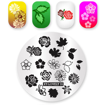

Manicure DIY Lace Rose Flower Forest Image Nail Plates Nail Art Stamping Plate Nail Art Tools