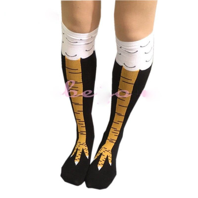 

Funny 3D Chicken High Socks Cartoon Animals Thigh Stockings Creative Womens Men