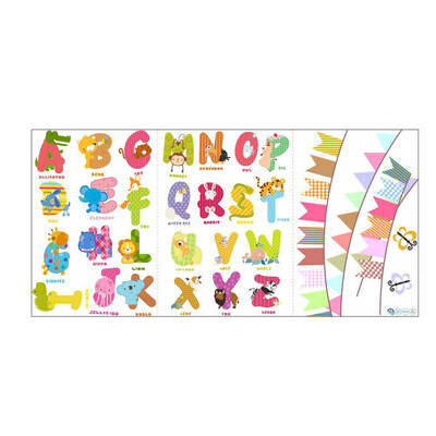 

New English Alphabet Wall Stickers Childrens Room Background Sticker Detachable Waterproof Wall Stickers