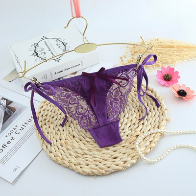 

Sexy Lingerie Womens Cotton Panties Lace-up Thongs Panties Sexy Lace Cutout G-String Lingerie Panties Underwear