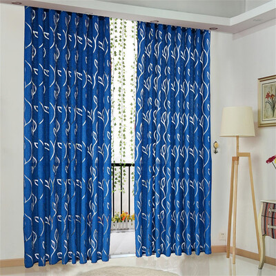 

Gobestart 2 PCS Vines Leaves Tulle Door Window Curtain Drape Panel Sheer Scarf Valances