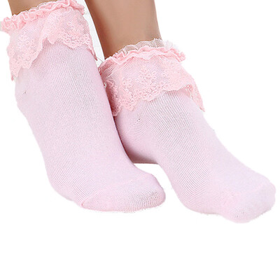 

New Women Lady Ankle Fancy Retro Lace Solid Color Ruffle Frilly Short Socks