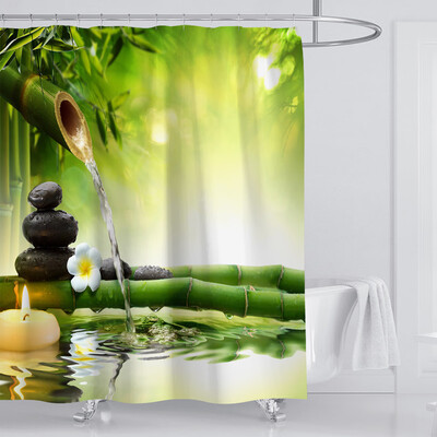

〖Follure〗New Waterproof Shower Curtain with 12 Hooks 3D Printed Bathroom Polyester