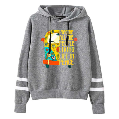 

Womens Peace Love Sign Hippie Bus Hoodie 60s 70s 80s Retro Sweater Sportswear