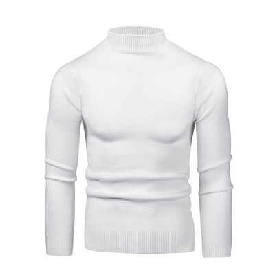 

Toponeto Mens Round Neck Low Collar Large Elastic Long Sleeve Bottoming Sweater Sweater