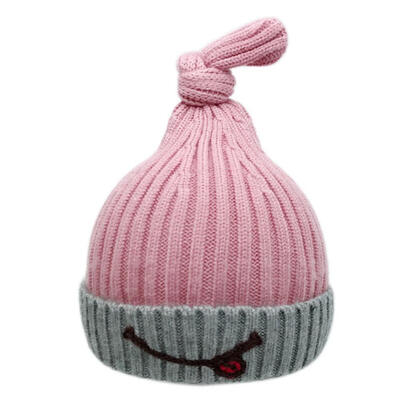 

Newly Arrival Newborn Kids Baby Girl Warm Winter Knit Cartoon Fur Candy Color Hat Crochet Cap