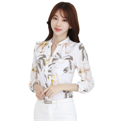 

V-Neck Women Chiffon Blouses Slim Women Chiffon Blouse Office Work Wear shirts Women Tops Plus Size Blusas