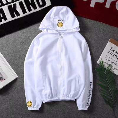 

Korean Style Hoodies Men Teens Sweatshirt IM OKAY Smiling Emoji Pullover Tops Male Spring Autumn Zipper Hoodie with Pocket