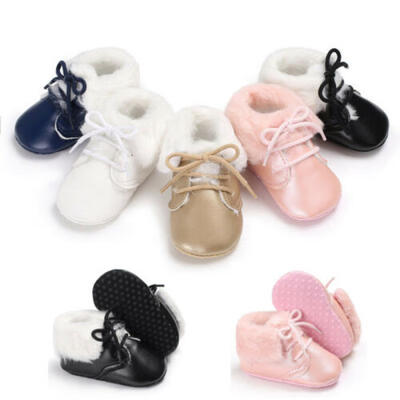 

Newborn Baby Boy Girl Boots Soft Sole Crib Pram Shoes Prewalkers Sneaker Trainer