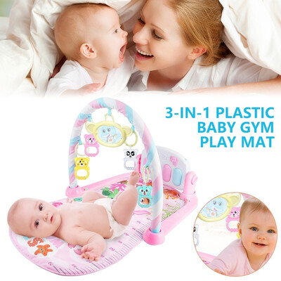 

3-in-1 Plastic Baby Gym Play Mat Lay Play Fitness Fun Piano Light Musical Toy