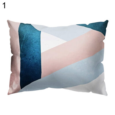 

Color Block Stripe Circle Pillow Case Cushion Cover Sofa Bed Car Office Decor