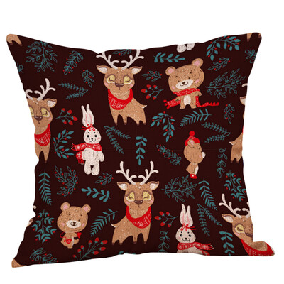 

Tailored Christmas Pillow Case Glitter Cotton Linen Sofa Throw Cushion Cover Home Decor