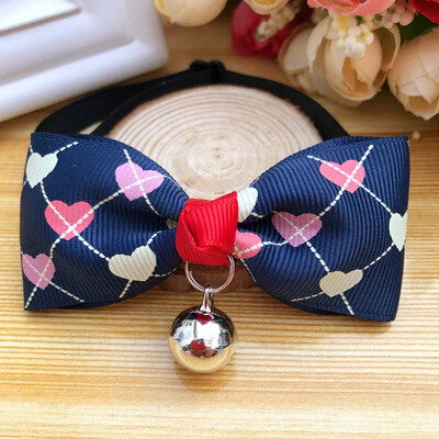 

British Style Adjustable Pet Bow Tie With Bell Necktie Collar For Cat Puppy Dog