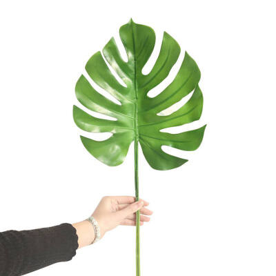 

Artificial Leaves Plants Large Artificial Fake Monstera Palm Tree Green Plastic Leaf for Wedding DIY Table Decoration