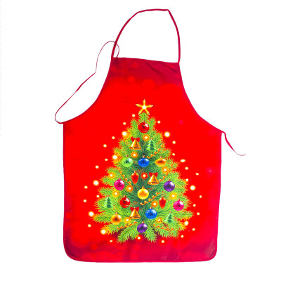 

1X Christmas Apron With Deer Snowman Print Kitchen Baking Restaurant Bib 60x80cm