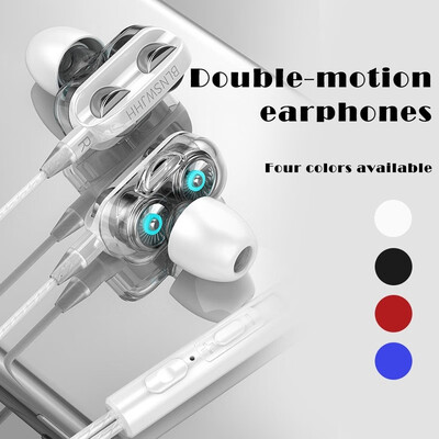 

Dual-Dynamic 35mm Noise Isolation Sport In-ear Earphone with Microphone&Subwoofer Earphone for Universal Mobile Phone