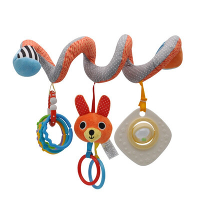 

Portable Baby Lathe Hanging Ring Animal Rattle Crib Hanging Baby Stroller Hanging Toys Teether Stuffed Doll Soft Educational Toy