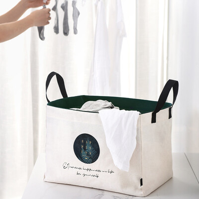 

Toponeto Laundry Hamper Clothes Basket Cotton Waterproof Washing Bag Foldable Storage