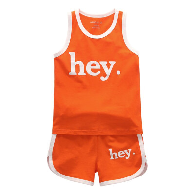 

Summer vest T-shirt boy girl clothes suit jersey sports suit letter vest T-shirt sports shorts beach kids clothes set