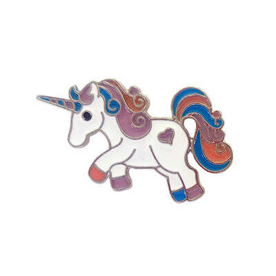 

Newest New Cartoon Unicorn Cute Metal Enamel Brooches Pins Badge Fashion Charming Horse Jewelry for Women Gift