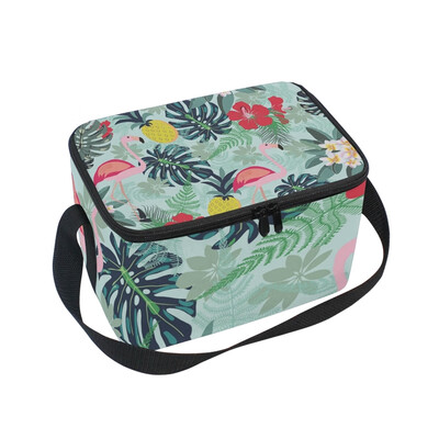 

ALAZA Lunch Box Insulated Lunch Bag Large Cooler Tote Bag Flower Leaf Swan for Men Women Girls Boys