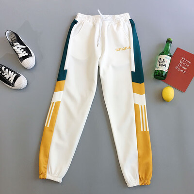 

Harajuku Style Loose Casual Harem Pants Sweatpants Simple High Waist Women Straight Pants Ankle-Length Pants With Pockets