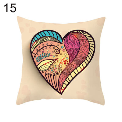 

Mandala Elephant Heart Square Throw Pillowcase Cushion Cover Home Office Decor