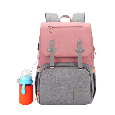 

Tailored New Waterproof Large-capacity Mummy Bag Color Matching With USB Women Backpack