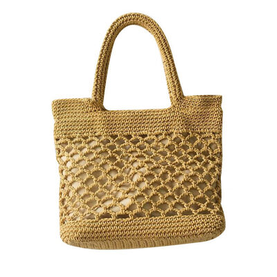 

Cotton Handmade Woven Bag Beach Leisure Hollow Out Tote Braided Women Handbag