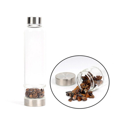 

HOT SALE Natural Quartz Crystal Glass Water Bottle Gema Point Crystal Wand Healing Reiki Healing Glass Bottle