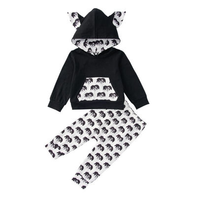 

Newborn Kid Baby Boy Girl Clothes Sets Cotton long sleeve hooded hoodies pants Clothes Set Outfit Tracksuit