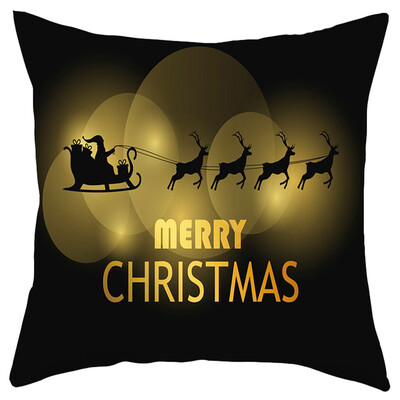 

Tailored Merry Christmas Short Plush Pillowcase Sofa Pad Set Home Decoration 18x18 Inch