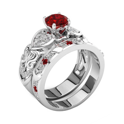 

1 Pair Lover Ring High-grade Platinum-plated Fashionable Jewelry AAA Zircon Double Couple Ring