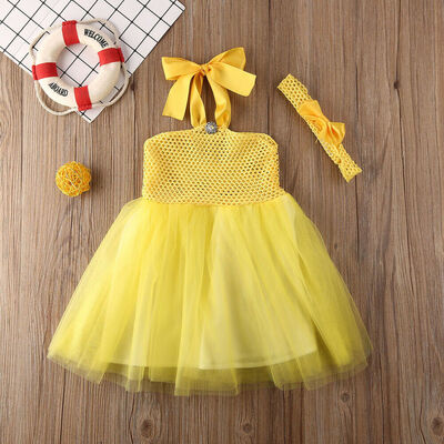 

Toddler Baby Girl Dress Halter Princess Pageant Party Prom Gown Wedding Clothes