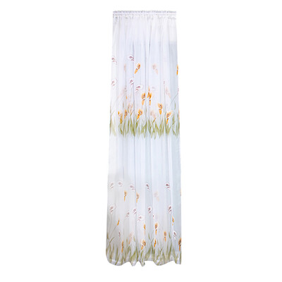 

Gobestart Leaves Curtain Tulle Window Treatment Voile Drape Valance 1 Panel Fabric