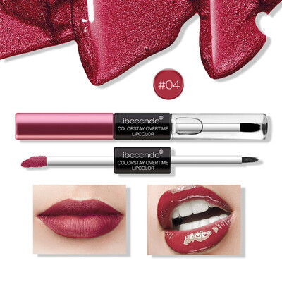 

Double-end Lip Gloss Moisturizing Waterproof Non-stick Cup Long Lasting Color Rendering Shimmer Matte Liquid Lipstick Good Use