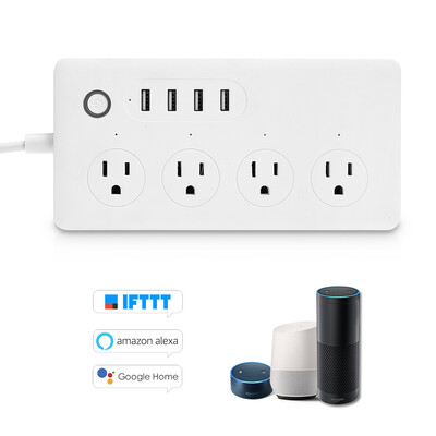 

WiFi Smart Power Strip Socket Compatible with Amazon Alexa Google Home Voice Control Multi-Plug Timer Switch Power Strip Outlet wi