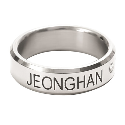 

Kpop Seventeen Same Heel Letter Lettering Ring Unisex Pair Titanium Steel Ring Hot Gift
