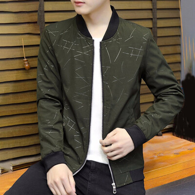

Mens Bomber Jacket Baseball Sports Casual College University Coat Zip-Up Tops