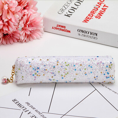 

Toponeto Pencil Case Sparkly Glitter Sequins Cosmetic Bag Zipper Handbag Pen Pouch Box