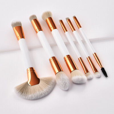 

6pcs Double-Head Makeup Brushes Set Angled Flame Top Foundation Powder Blush Concealer Eyebrow Portable Makeup Brush Cosmetics