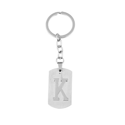 

Capital Letter Separable Stainless Steel Pendant Leather Keychains Charm Bag Hang Car Keyring 26 Letters
