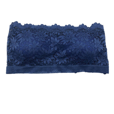 

Fashion  4 Colors Solid Lace Floral Full Cup Strapless Wire Free Wrapped Chest Female Bras New