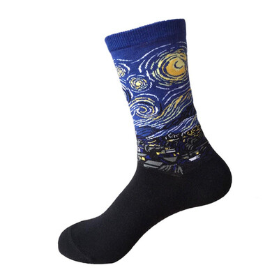 

New Arrival Cotton Art Oil Socks Painting Washington Davi Male Female Cupid Retro Style Men Women Socks Sport Cycling Sock
