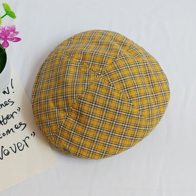 

Korean edition fashion retro British grid Beret Japanese spring&summer thin leisure painter hat net red