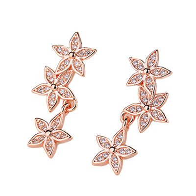 

Flower Cute Pearl Diamond Crystal Pearl Stud Lovely Earring New Fashion