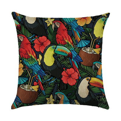 

Colorful Pillow Case Cushion Cover Sofa Bed Car Tree Birds Home Decor 18X18
