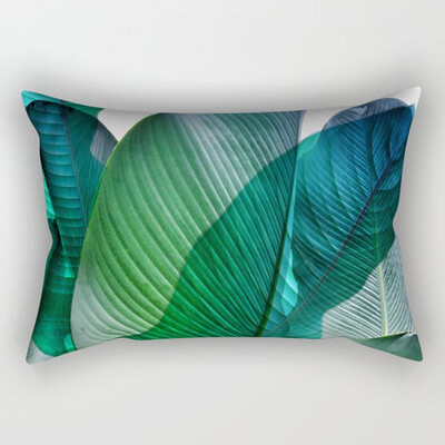 

Tropical Palm Leaves Printing Sofa Pillowcase Rectangle Cushion Cover Home Decor